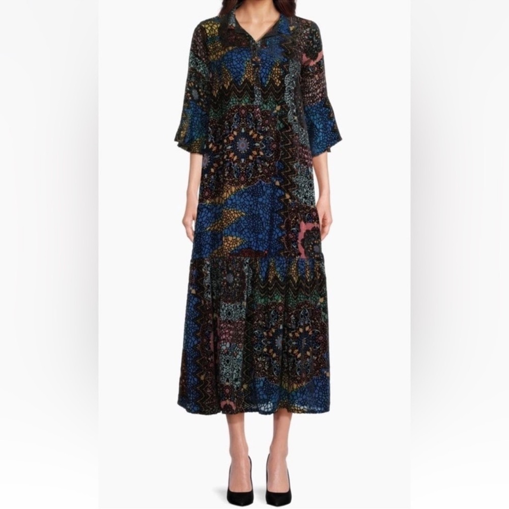 Multicolor Patterned Maxi Dress